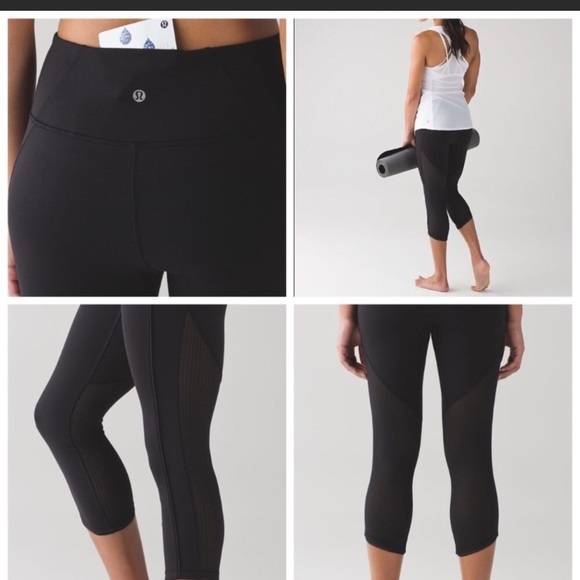 11.Lululemon Deep Breath Crop (21" ) Black 8 - Picture 3 of 8